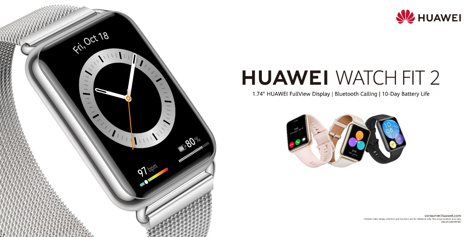 Huawei redefinește smartwatch-urile pentru noua generație cu WATCH FIT 2