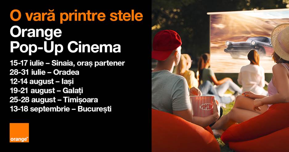 Orange Pop-Up Cinema vine în 6 orașe din România. Toate încasările merg spre Fundația Orange