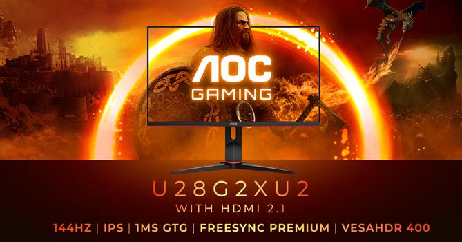 Gaming 4k mai bun cu monitorul AOC U28G2XU2