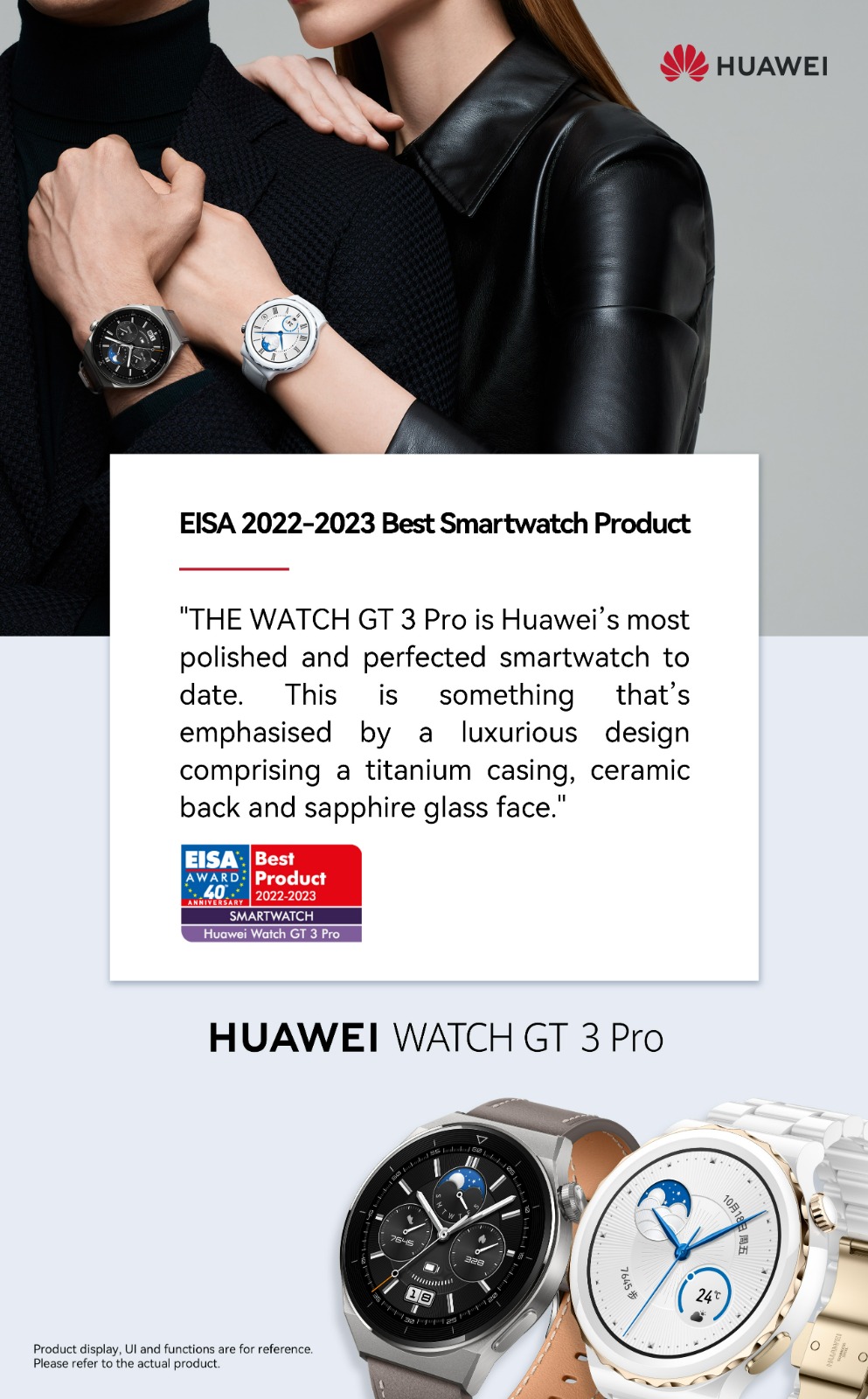 HUAWEI WATCH GT 3 Pro a primit premiul EISA pentru cel mai bun smartwatch 2022-2023