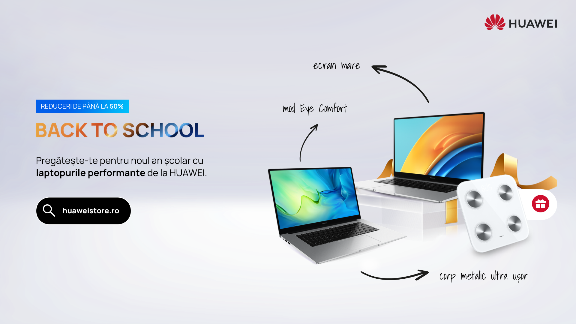 Huawei Back To School continuă cu reduceri de până la 50% și noi surprize la produse din segmentul PC