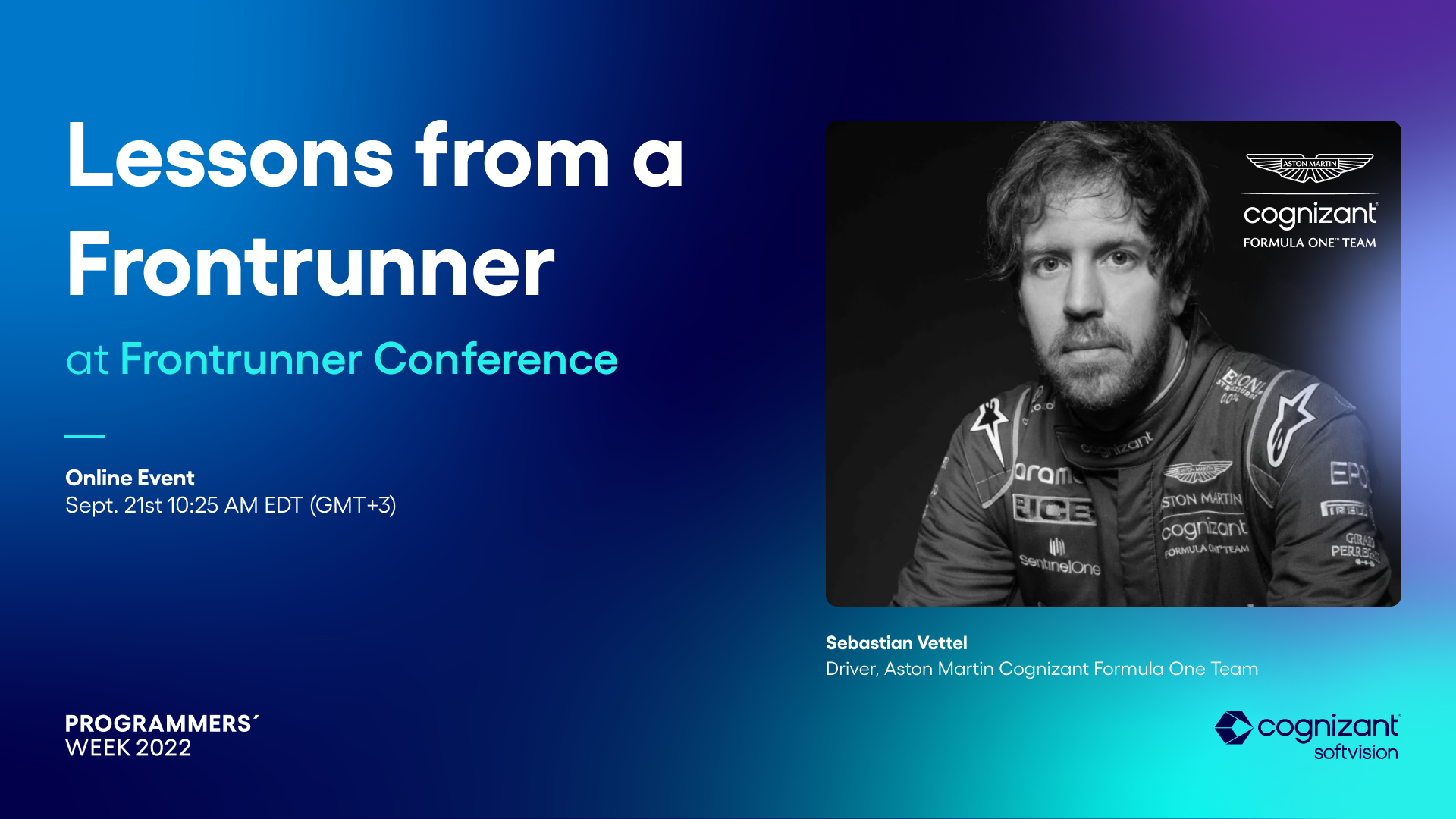 Pilotul F1 Sebastian Vettel, printre speakerii Programmers’ Week 2022
