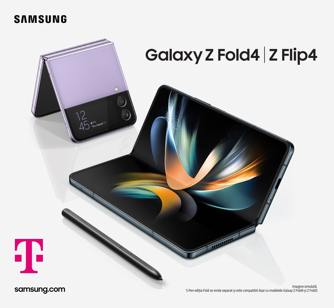 Noile telefoane Samsung Galaxy Z Flip4 și Galaxy Z Fold4, disponibile la precomandă în oferta Telekom