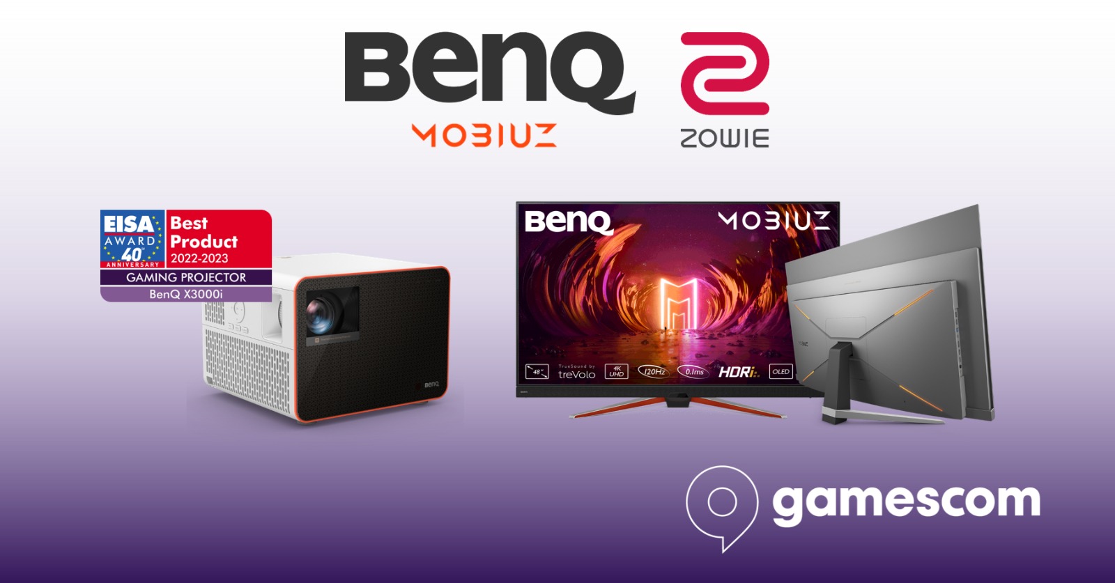 BenQ a lansat trei noi monitoare pentru gaming și va prezenta proiectorul X3000i la Gamescon 2022