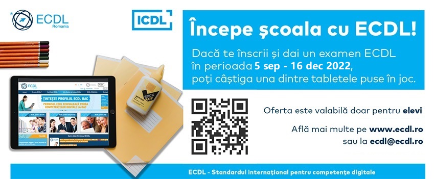 Competențele digitale sunt obligatorii pentru elevi și profesori. Începe școala cu ECDL și ești premiat!