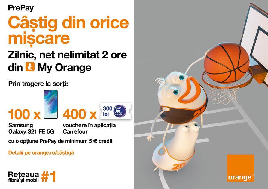 La Orange, clienții PrePay se pot bucura de net nelimitat zilnic timp de 2 ore din My Orange și premii speciale prin tragere la sorți