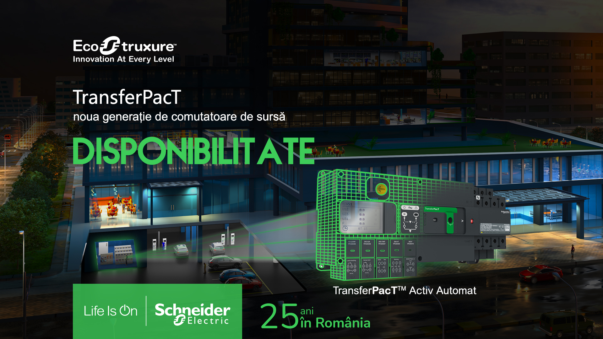 Noua generație de comutatoare de sursă automate (ATSE) TransferPacT, de la Schneider Electric, oferă un design modular pentru scalabilitate maximă, durabilitate și performanțe sporite