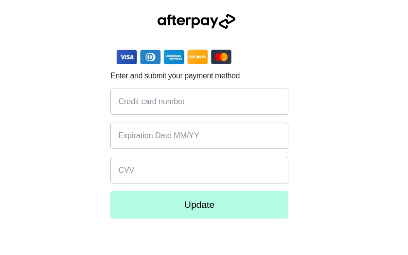 Pagina de phishing care imită Afterpay are ca scop obținerea accesului la contul unei potențiale victime.