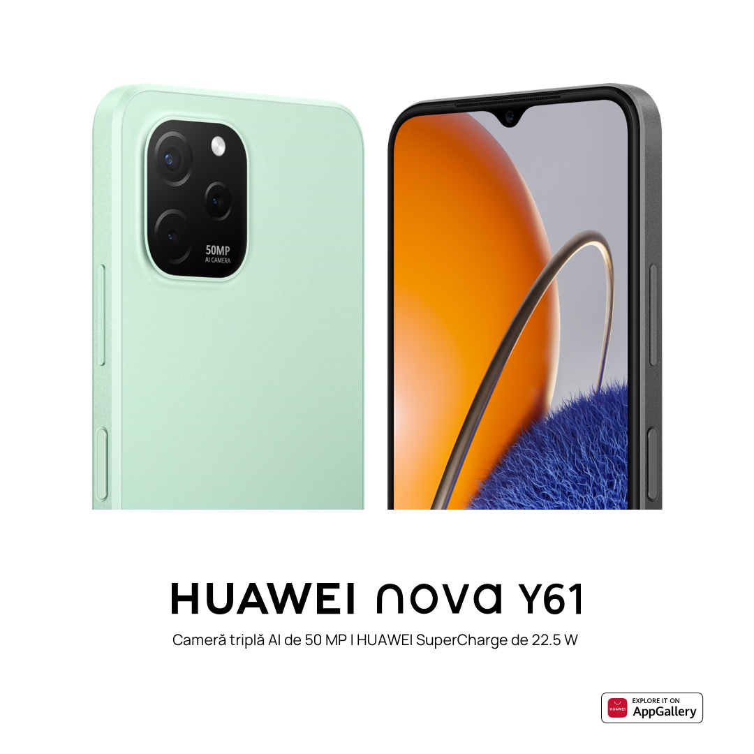 HUAWEI nova Y61 – când stilul se întâlnește cu performanța