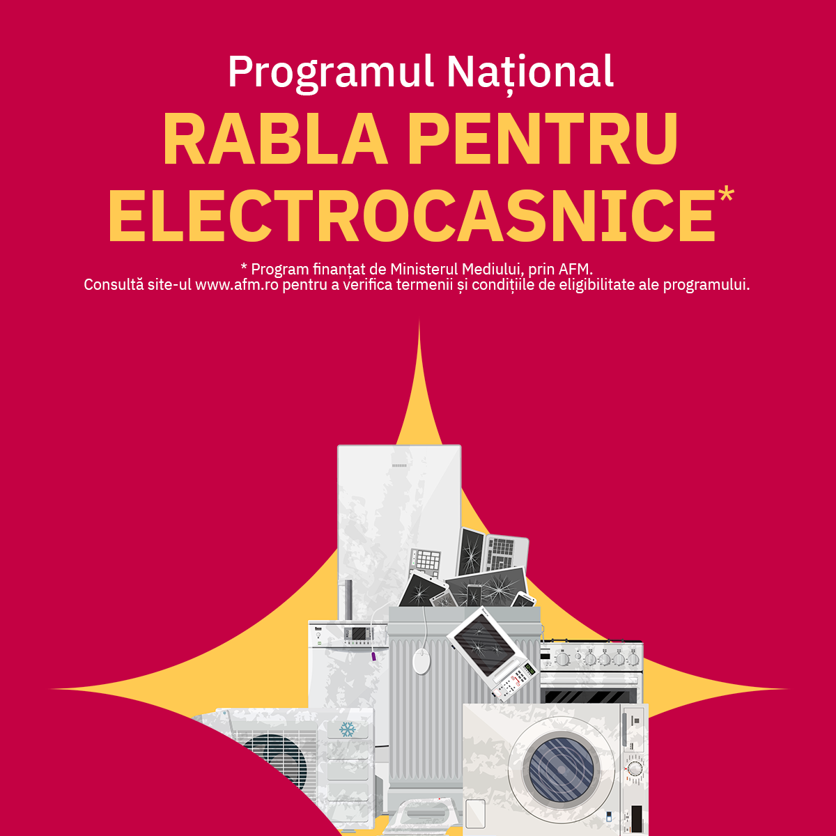 S-a dat startul programului Rabla pentru electrocasnice! Voucherele Rabla AFM se pot folosi la Altex și Media Galaxy