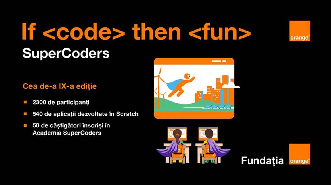 Copiii sunt din ce în ce mai pasionați de programare și lumea digitală: 540 de animații dezvoltate în Scratch înscrise în Competiția Națională Orange SuperCoders