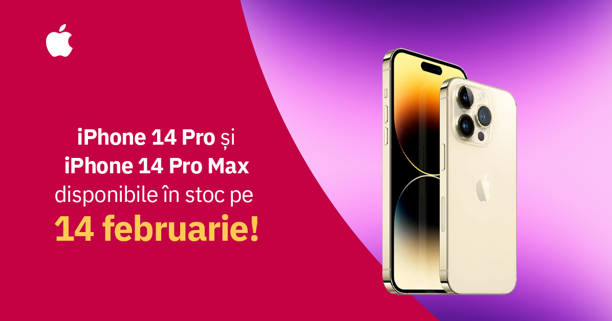 Altex: iPhone 14 Pro și iPhone 14 Pro Max, disponibile în stoc, pe 14 februarie