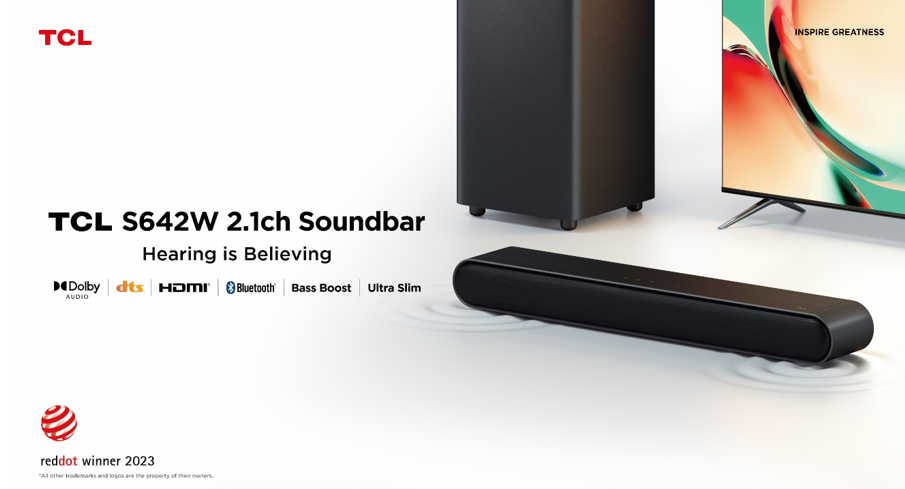 TCL S642W soundbar RED DOT AWARD