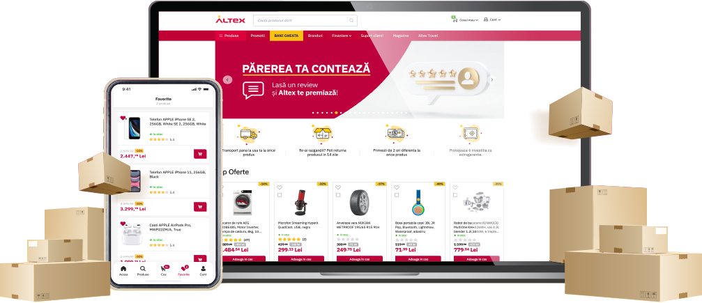 Transport gratuit la comenzile online Altex