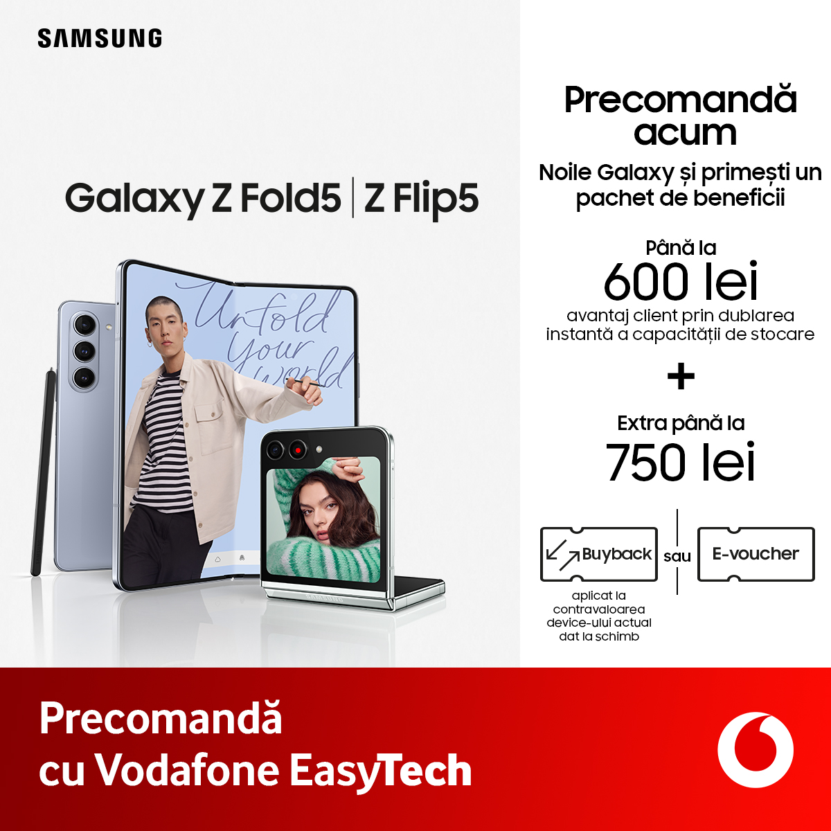Noi dispozitive Samsung disponibile pentru precomandă în oferta Vodafone România