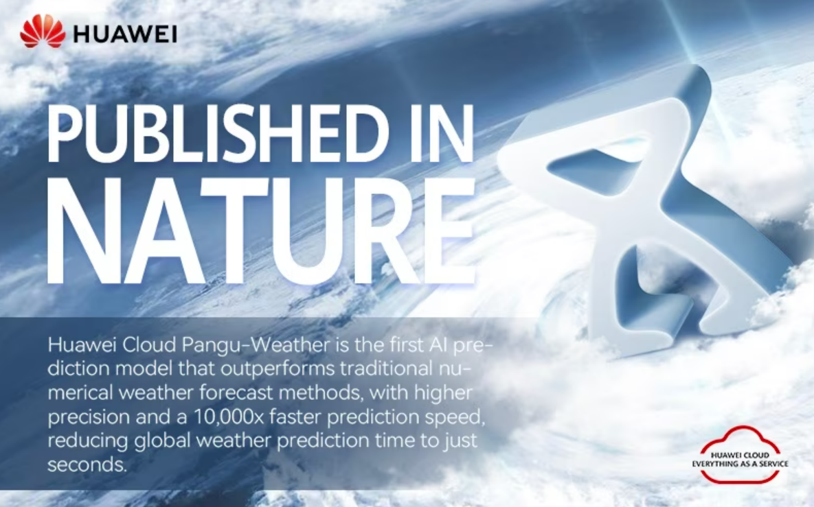Sistemul Huawei CLOUD de prognoză meteo bazat pe inteligență artificială a fost publicat în revista științifică Nature