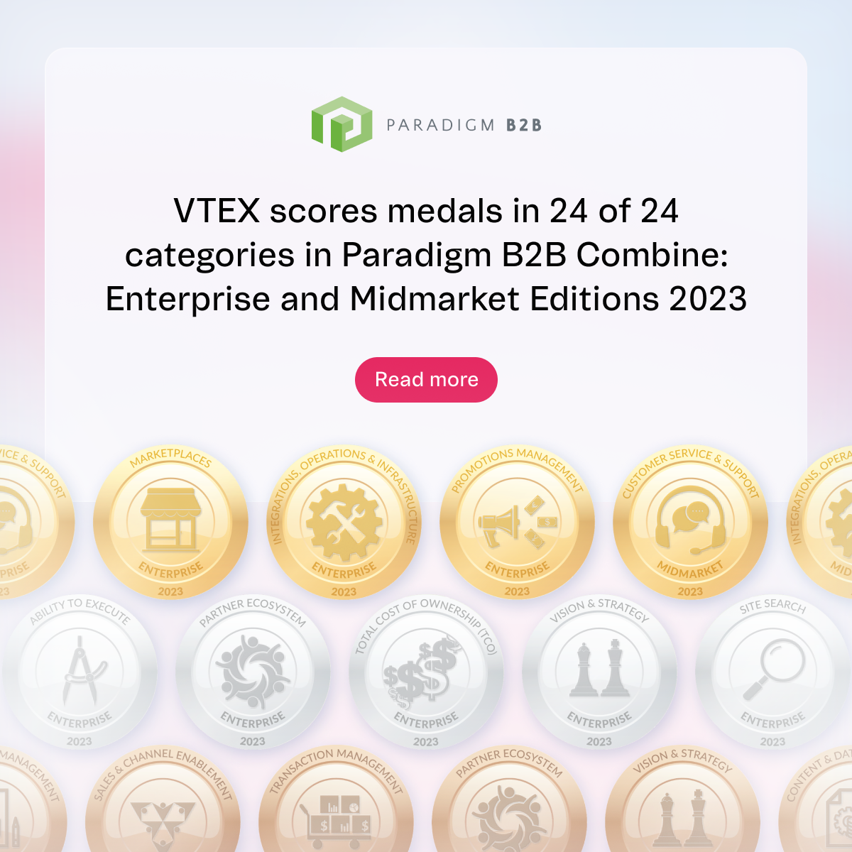 VTEX, medaliată la toate categoriile Paradigm B2B Combine for Digital Commerce Solutions 2023