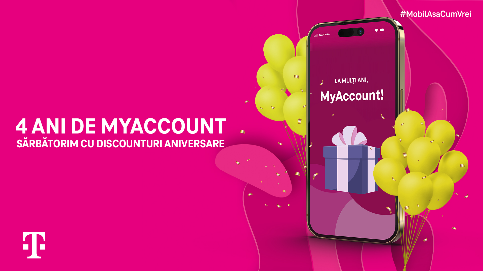 4 ani de MyAccount vine cu reduceri aniversare în aplicație și prețuri atractive la abonamentele NELIMITAT