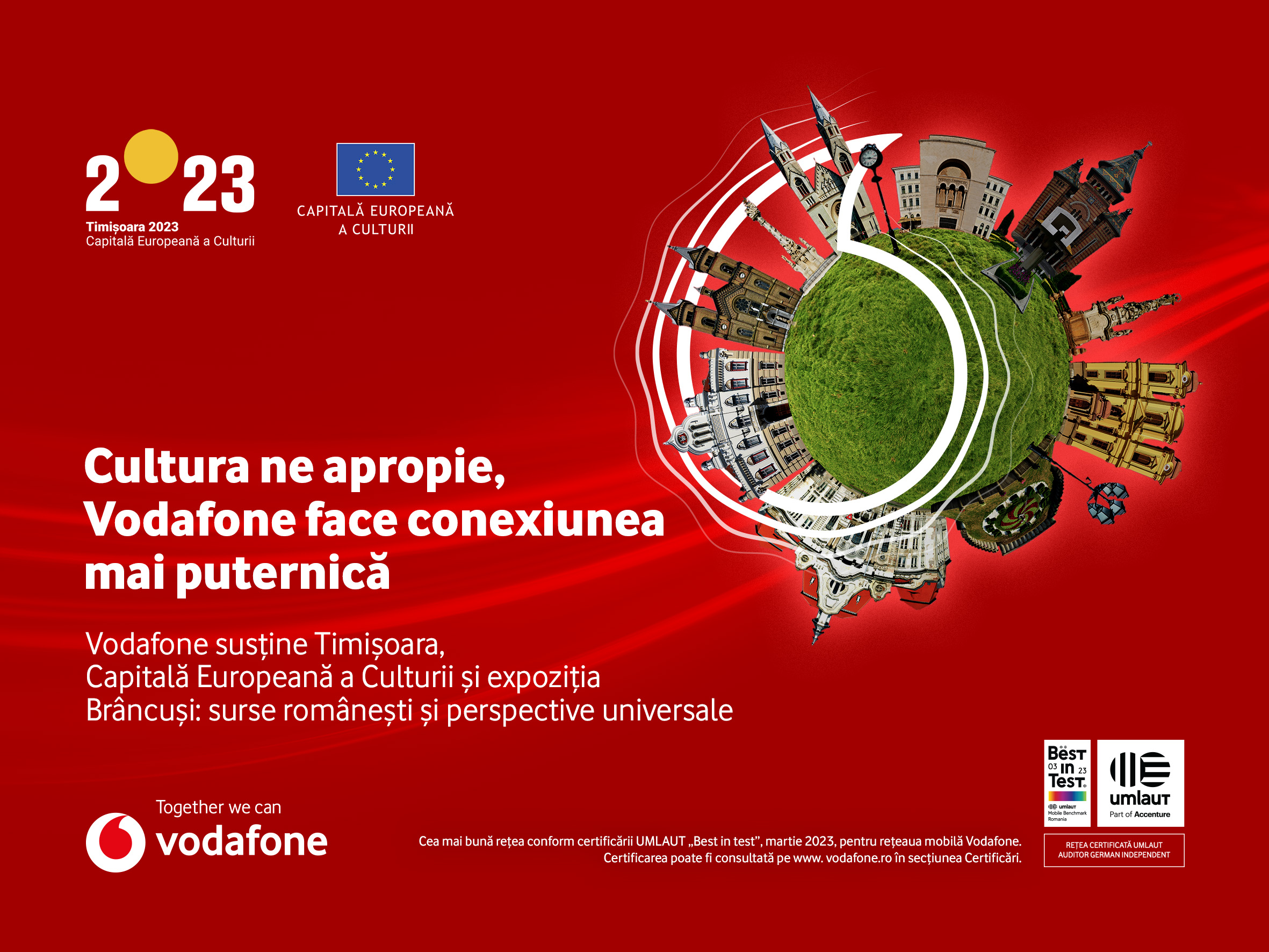 Vodafone este partener de conectare al Timișoarei, Capitală Europeană a Culturii, și mândru susținător al expoziției Brâncuși: surse românești și perspective universale