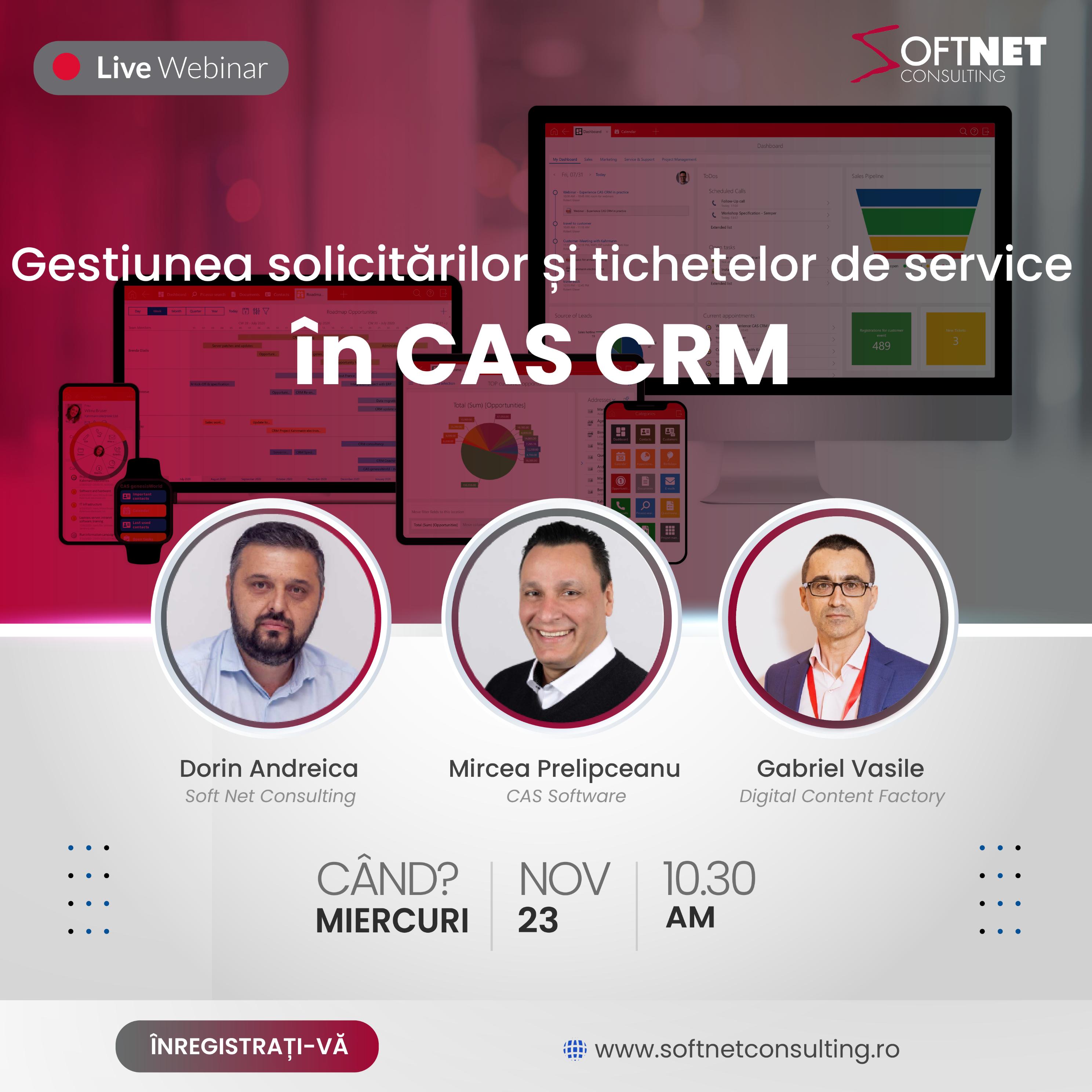 Gestiunea solicitărilor și tichetelor de service în CAS CRM