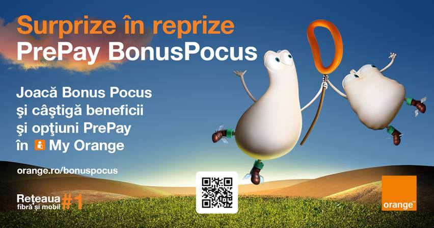 Opțiuni gratuite, bonusuri surpriză și multă distracție pentru clienții Orange PrePay, cu noul joc BonusPocus