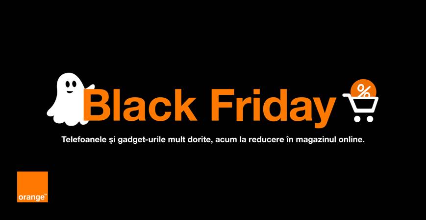 Black Friday la Orange: reduceri începând cu 50% pentru abonamente mobile și până la 175 de euro la telefoane, pe orange.ro