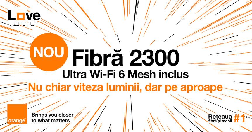 Cea mai mare viteză de internet fix disponibilă la nivel național, acoperire Wi-Fi pentru întreaga casă și smart TV la 1 euro în noua ofertă Orange Love de sărbători