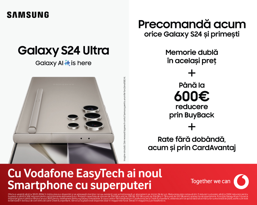 Noile Samsung Galaxy S24, disponibile la precomandă în oferta Vodafone cu reduceri de până la 600 euro