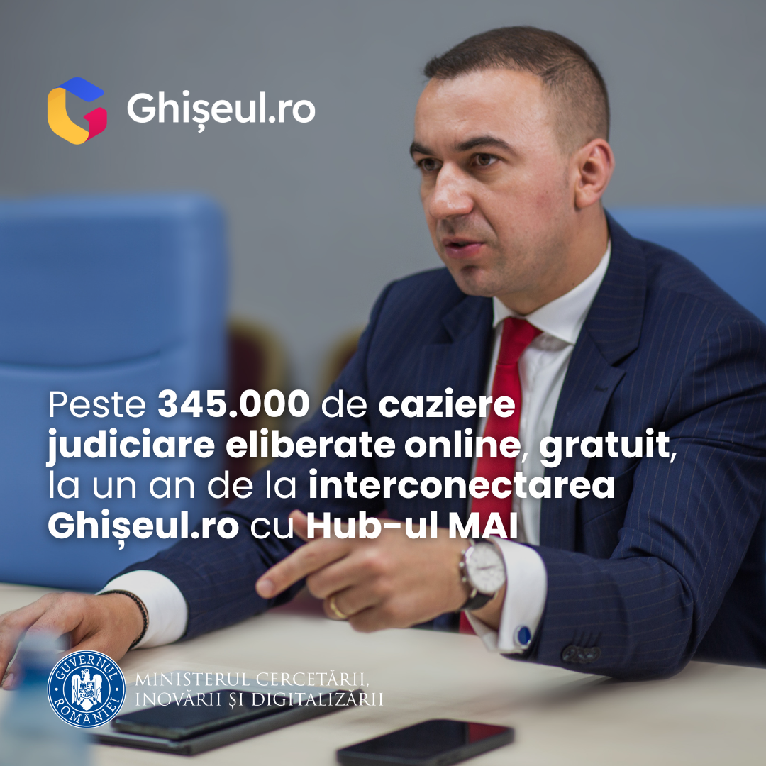 Un an de la interconectarea Ghișeul.ro cu Hub-ul de servicii al MAI