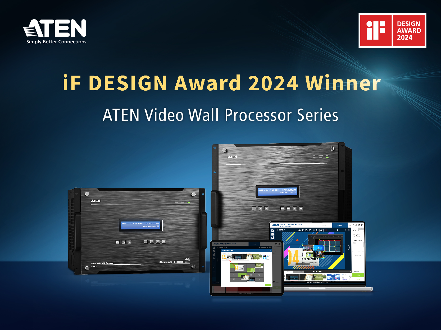 Seria emblematică de procesoare pentru video wall ATEN obține recunoașterea la iF DESIGN Award 2024