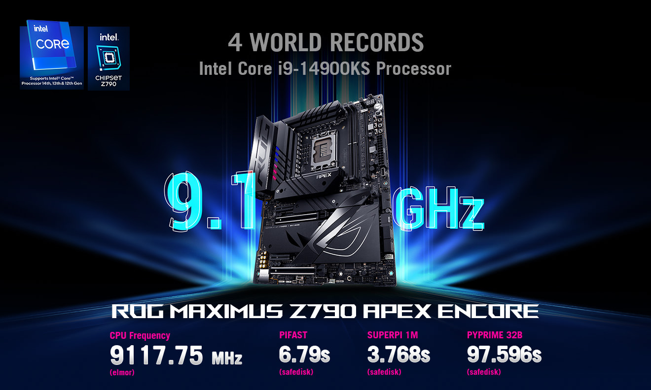 ROG Maximus Z790 Apex Encore a doborât patru recorduri mondiale