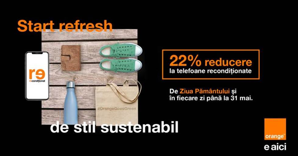 De Ziua Pământului, Orange România oferă clienților 22% reducere la achiziționarea unui telefon recondiționat