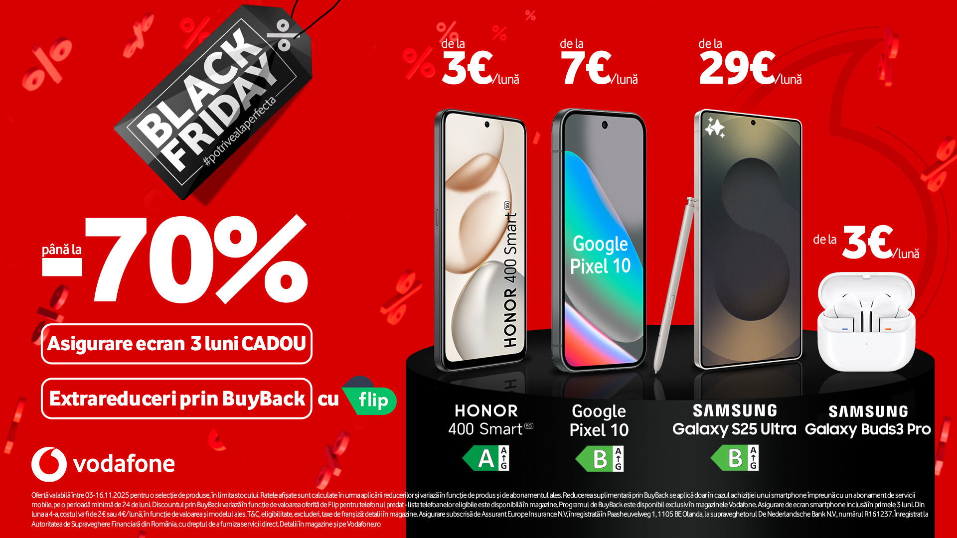 Vodafone: Black Friday aduce potriveala perfectă cu reduceri de până la 70%