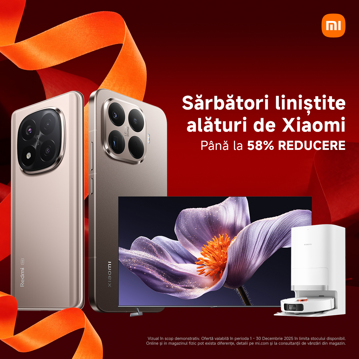 Oferta Xiaomi pentru sărbătorile de iarnă: smartphone-uri, tablete și dispozitive smart, reduse cu până la 58%