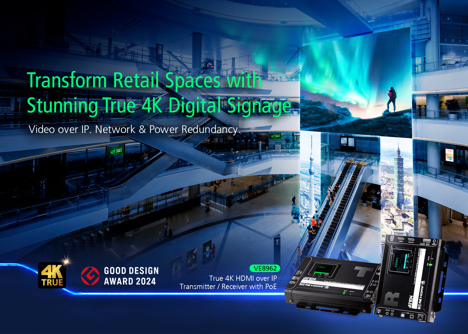 Experiențe retail spectaculoase, fără compromisuri – cu VE8962 de la ATEN