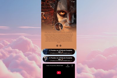  Exemplu de site în limba spaniolă care oferă vizionarea filmului Avatar 3