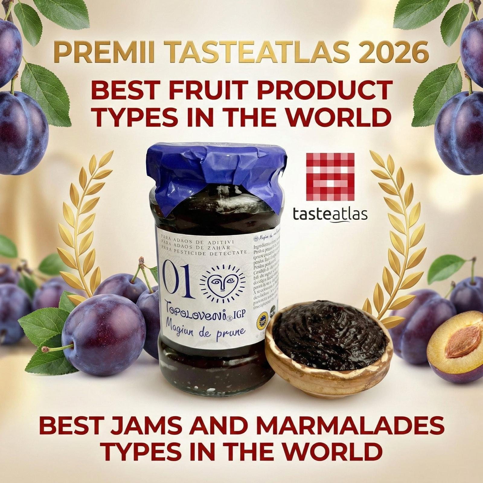 Magiunul de prune Topoloveni, produs românesc fără zahăr adăugat, recunoscut drept cel mai bun produs din fructe din lume