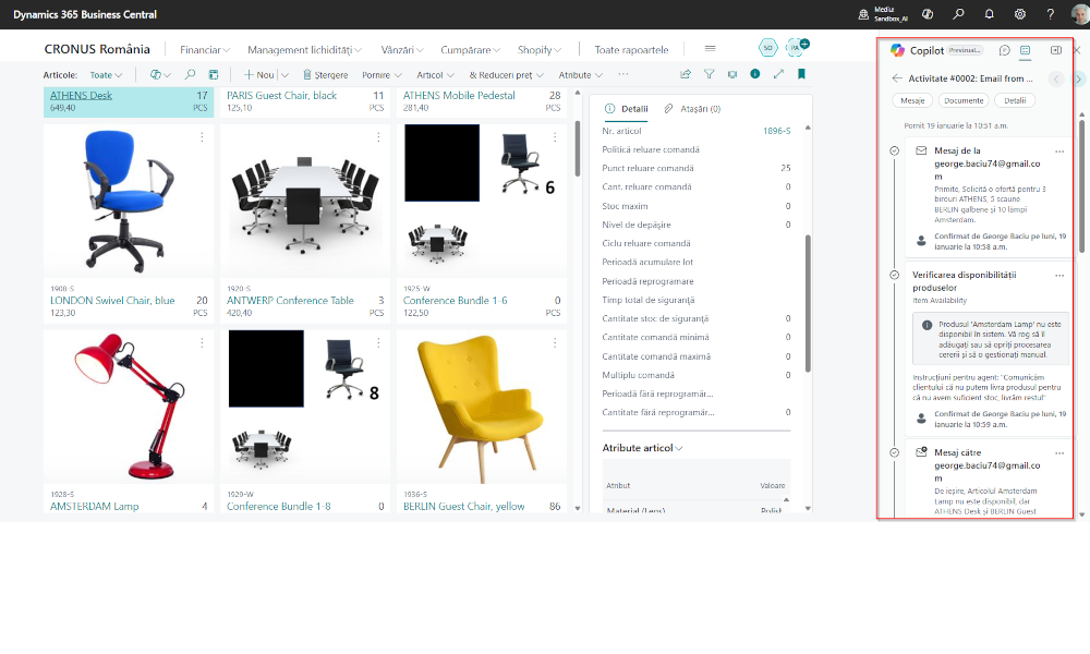 Business Central – Agentul AI pentru vânzări