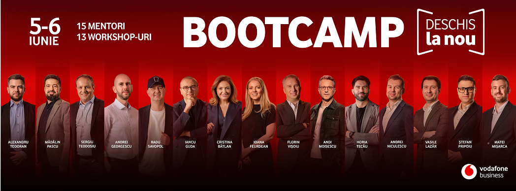 Vodafone Business lansează o nouă ediție a Bootcamp-ului Deschis la Nou: 2 zile de mentorat, 15 experți, 300 de antreprenori