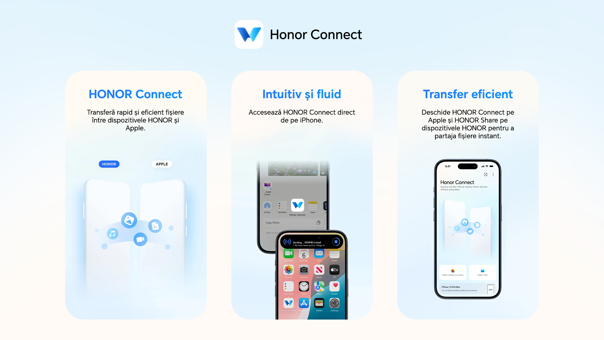 HONOR Connect elimină barierele dintre Android și iOS și simplifică transferul de fișiere între dispozitive