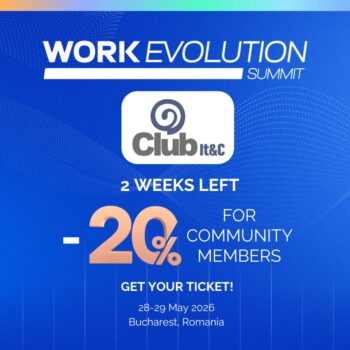 Suntem mândri să fim community partner al Work Evolution Summit 2026 — și a mai rămas doar o lună!