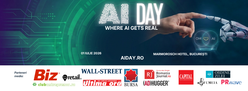 AI DAY: Primul eveniment din România dedicat exclusiv implementării concrete, legale și strategice a Inteligenței Artificiale în organizații