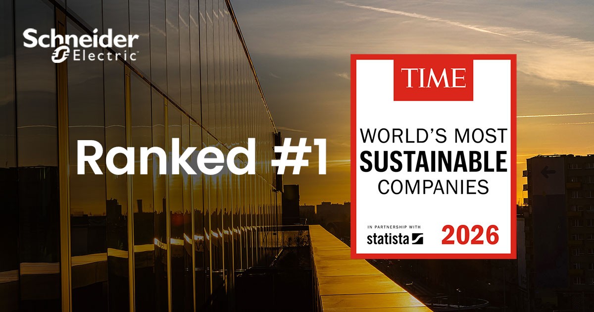 Image - Schneider Electric named World's Most Sustainable Company for the third consecutive year by TIME Magazine and Statista