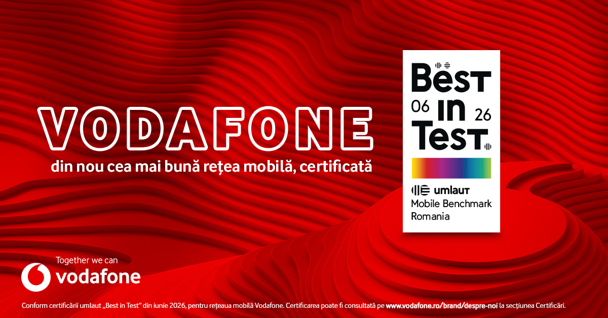 Vodafone obține certificarea umlaut „Best in Test” pentru rețeaua sa mobilă