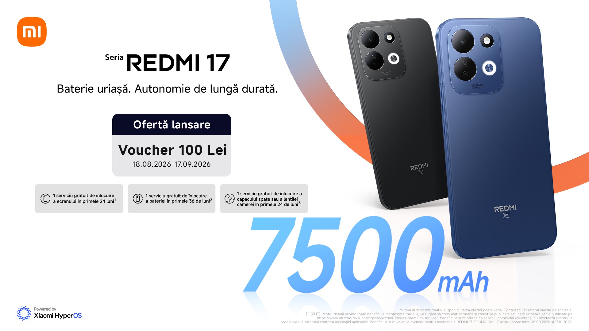 Seria Xiaomi REDMI 17, cu o baterie de 7.500 mAh, un ecran generos de 6,9 inch si rezistenta pentru utilizarea zilnica