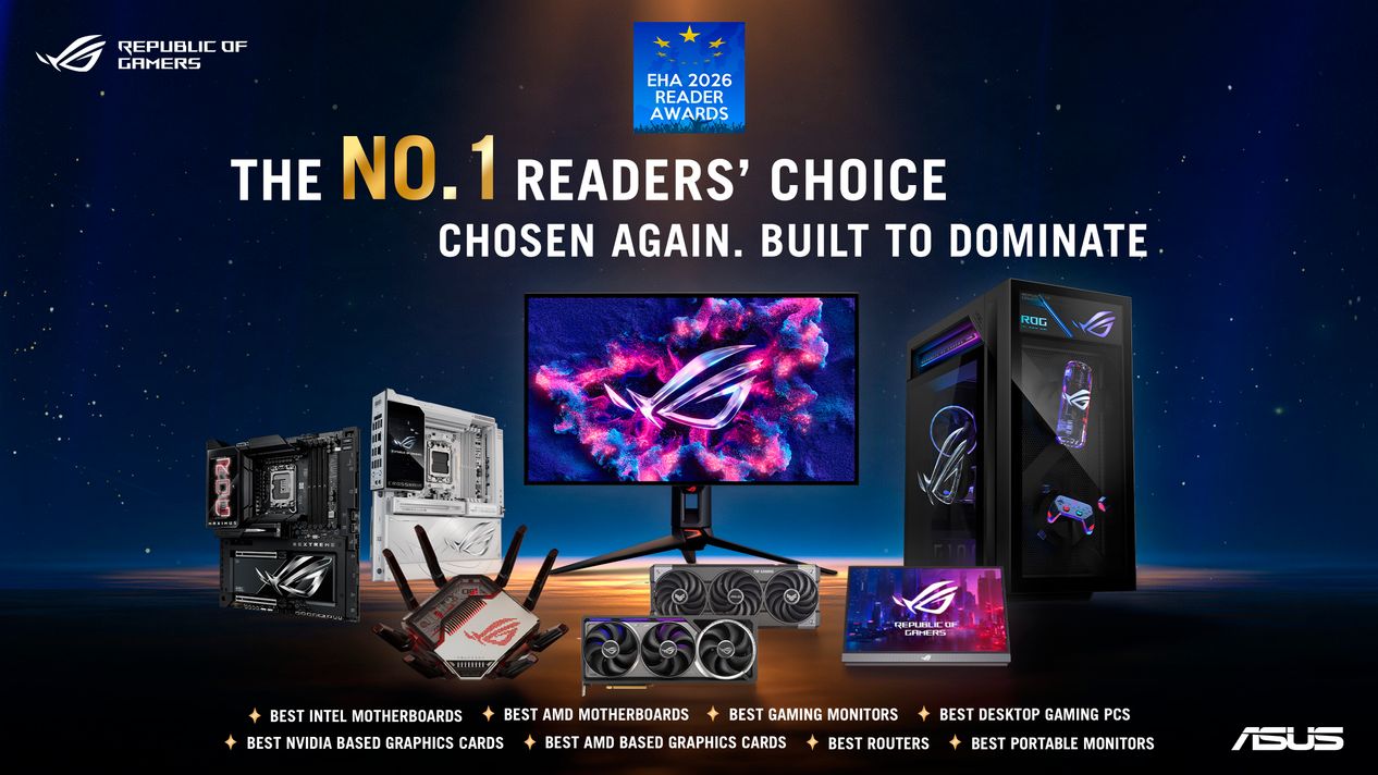 ASUS a câștigat zece premii la European Hardware Association Reader Awards 2026