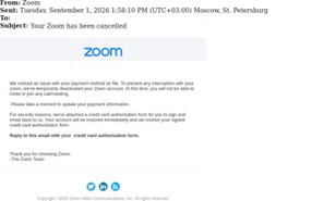 Exemple de e-mailuri de phishing care imită mesajele oficiale Zoom