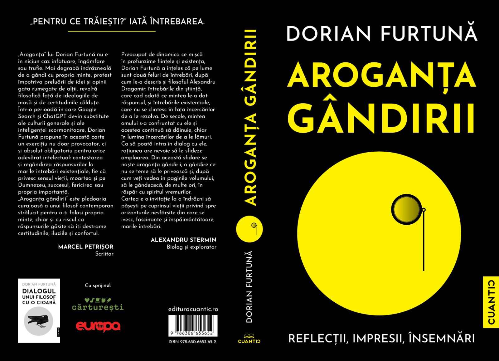 Dorian Furtună lanseaza noile sale cărți, „Aroganța gândirii” și „Dialogul unui filosof cu o cioară”