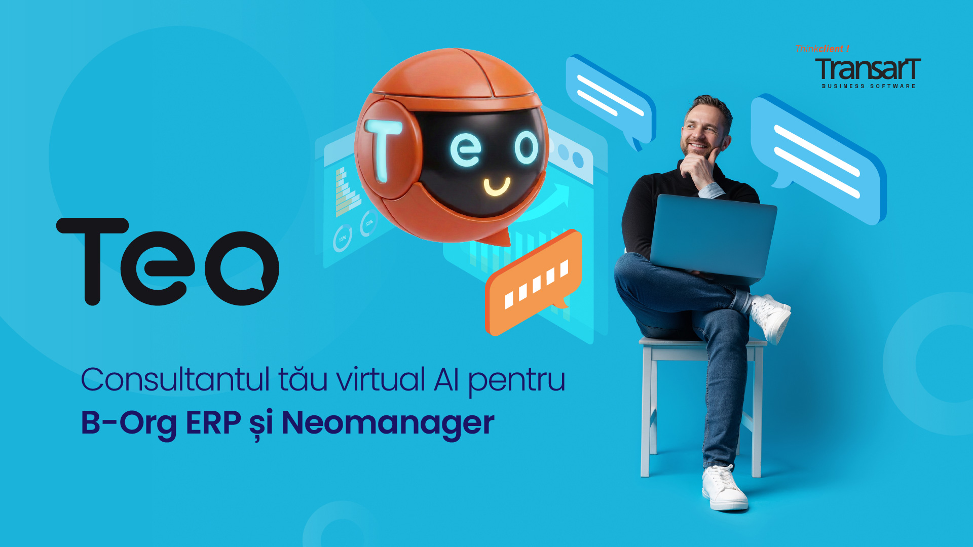Teo Chat, consultantul virtual AI pentru utilizatorii B-Org ERP și Neomanager