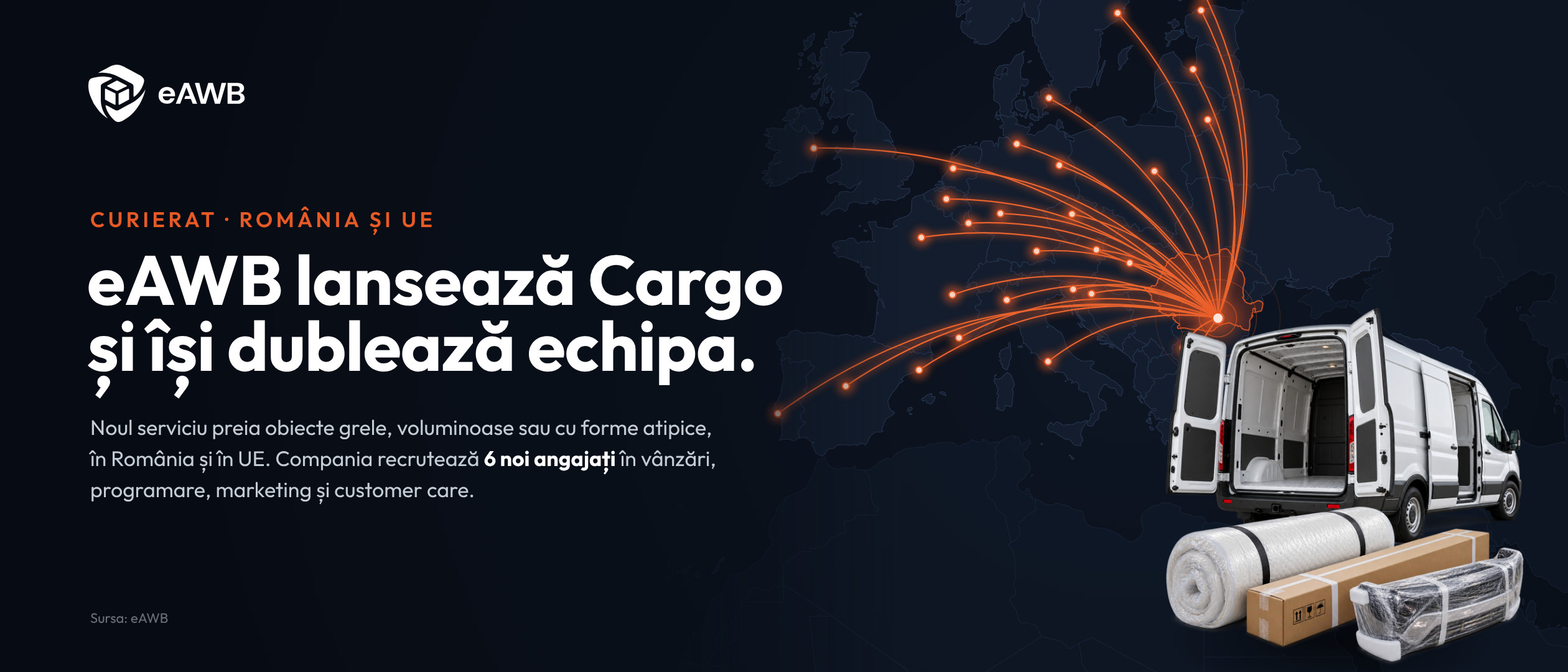 eAWB lansează serviciul Cargo pentru expedierea obiectelor atipice și își dublează echipa